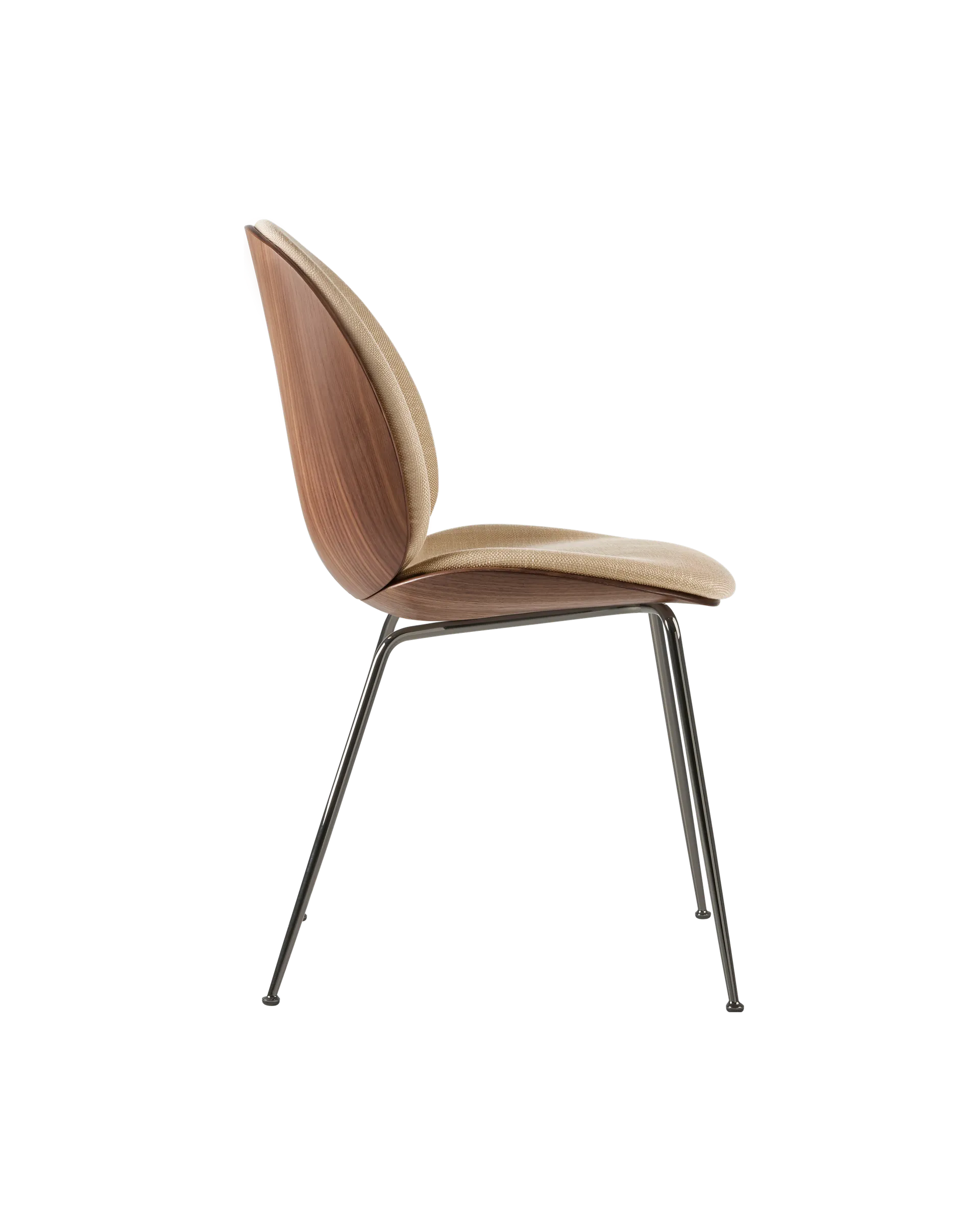 GUBI Beetle Dining Chair, 3D Veneer & Front Upholstered